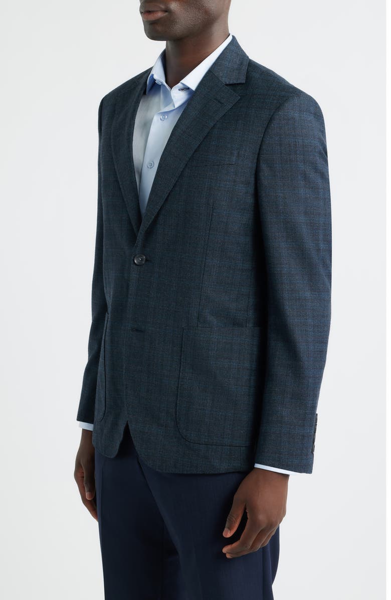 Nordstrom Plaid Virgin Wool Sport Coat, Alternate, color, Teal Plaid Horizon