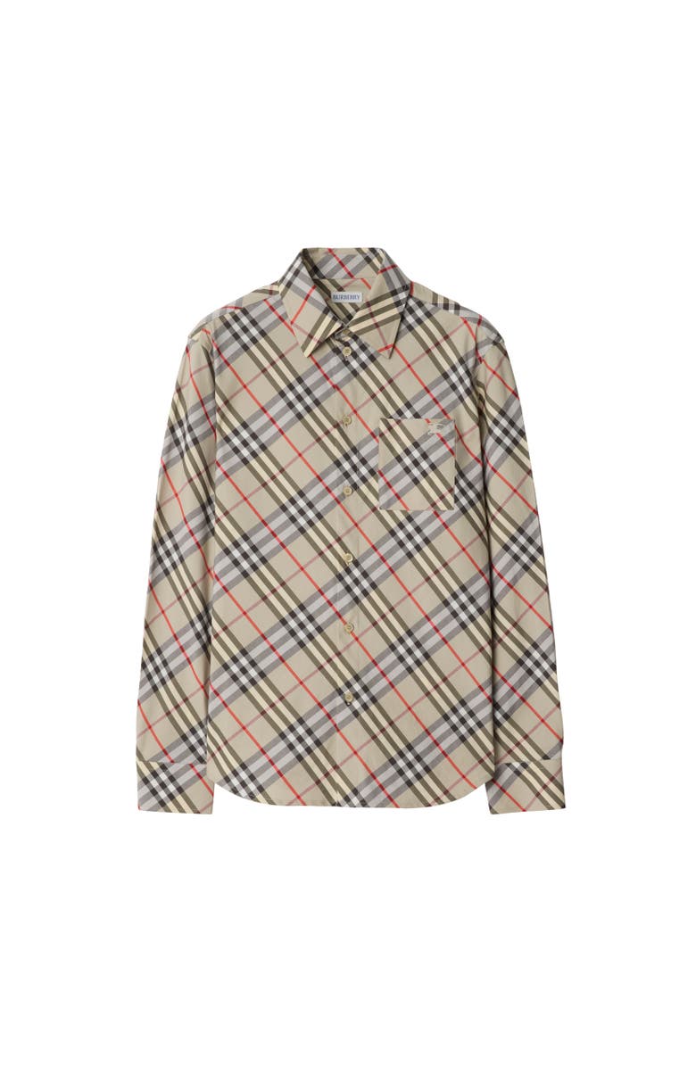 Burberry Regular Fit Check Cotton Shirt, Alternate, color, Chipping