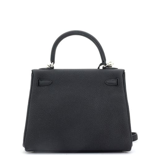 Pre-owned Hermes Hermes Kelly Handbag Black Togo With Palladium Hardware 25 In Black