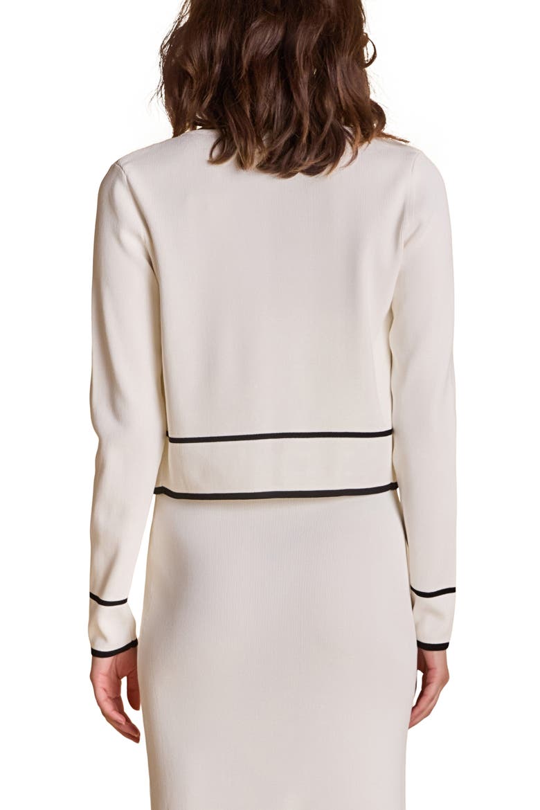Conrast Stripe Cardigan, Alternate, color, WHITE/ BLACK