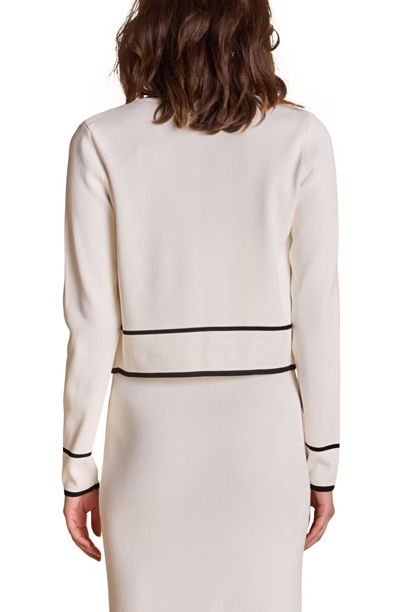 Endless Rose Conrast Stripe Cardigan, Alternate, color, White/ Black