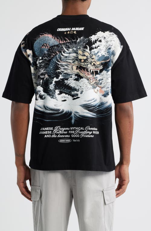 CRIMINAL DAMAGE Mythology Graphic T-Shirt in Washed Black 