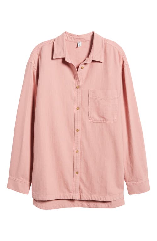 Bp. Oversize Cotton Twill Shirt In Pink