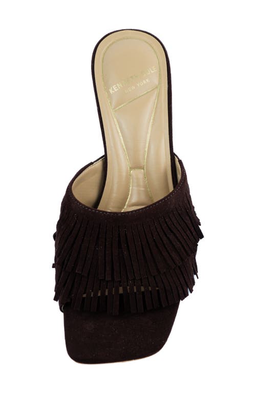 Kenneth Cole Darby Slide Sandal In Chocolate Suede