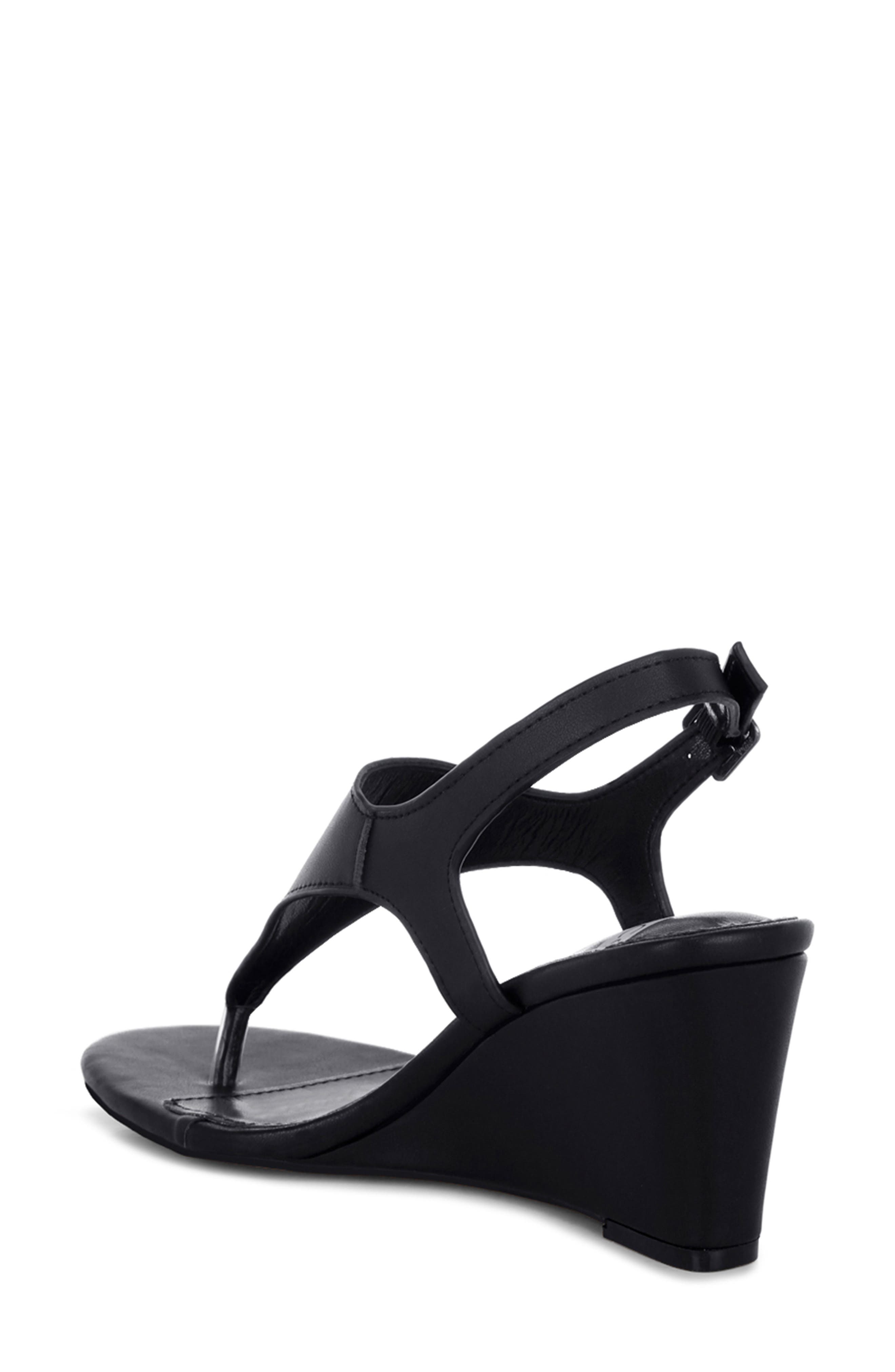 Wami Wedge Sandal, Alternate, color, BLACK