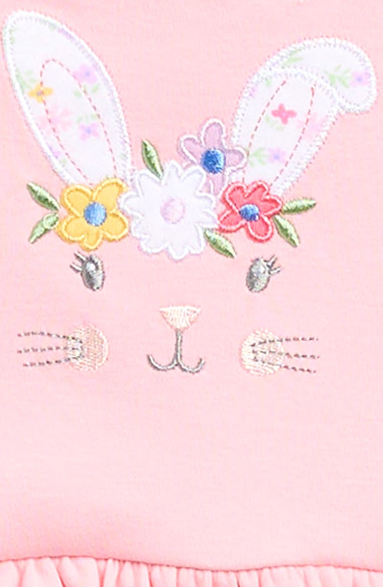 Little Me Bunny Bodysuit, Leggings & Headband Set, Alternate, color, Pink