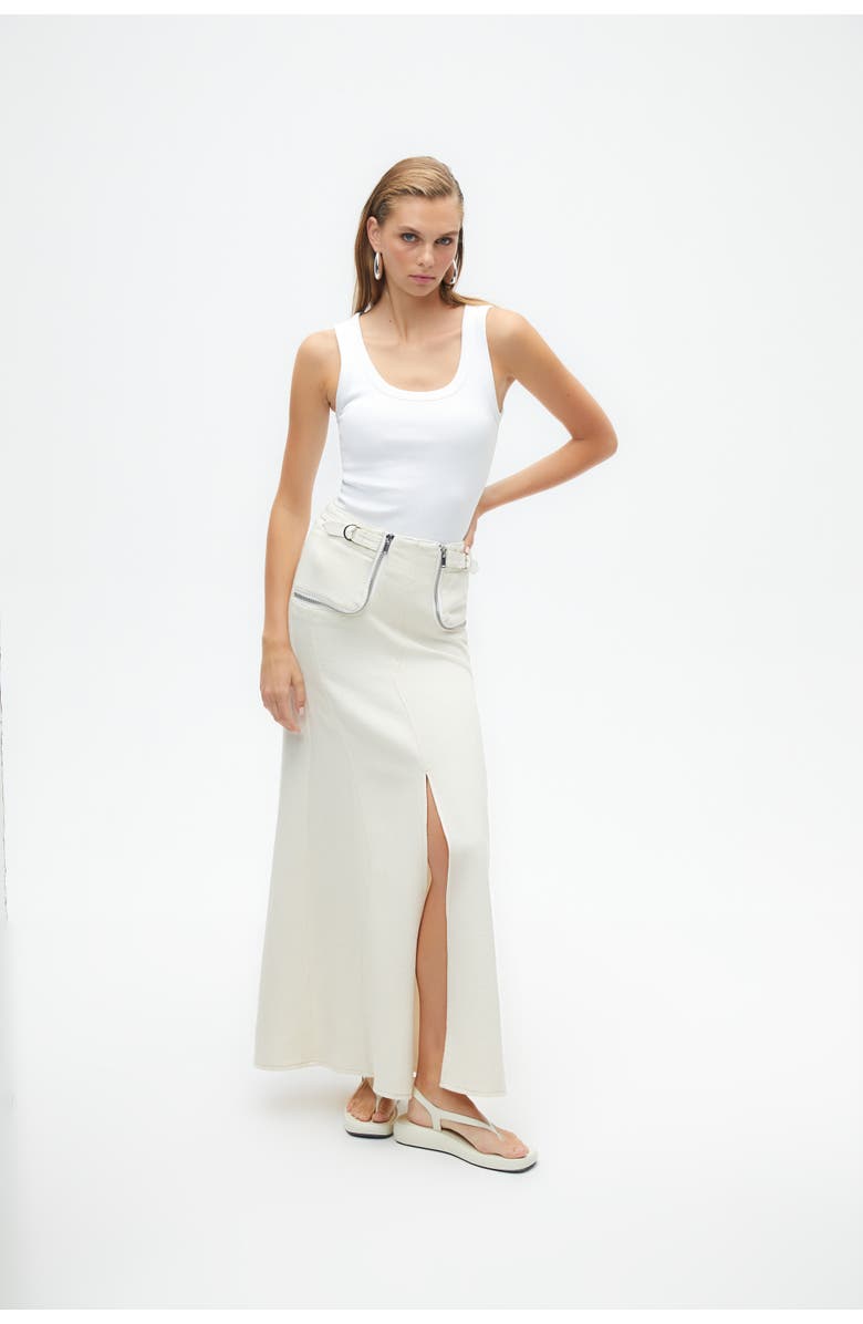 Nocturne Long Skirt with Zipper Detail, Alternate, color, 