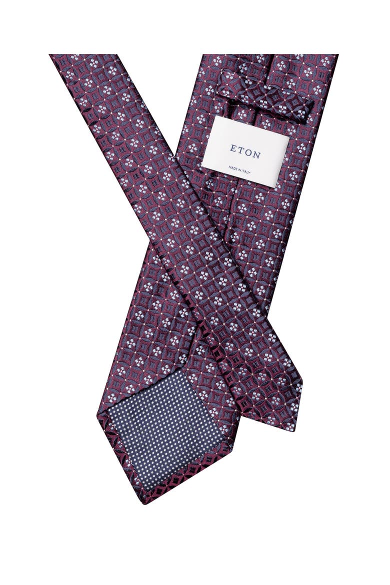 Floral Medallion Silk Tie, Alternate, color, DARK PURPLE