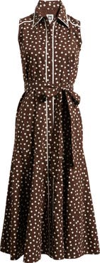 Anne Klein Polka Dot Midi Shirtdress