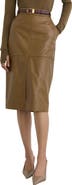 Reiss Milly Leather Midi Pencil Skirt