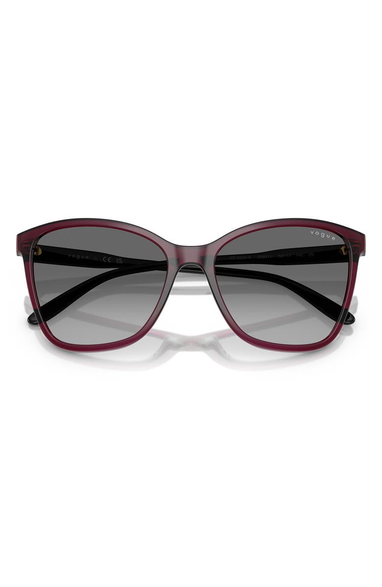 VOGUE 56mm Gradient Butterfly Sunglasses, Alternate, color, Burgundy