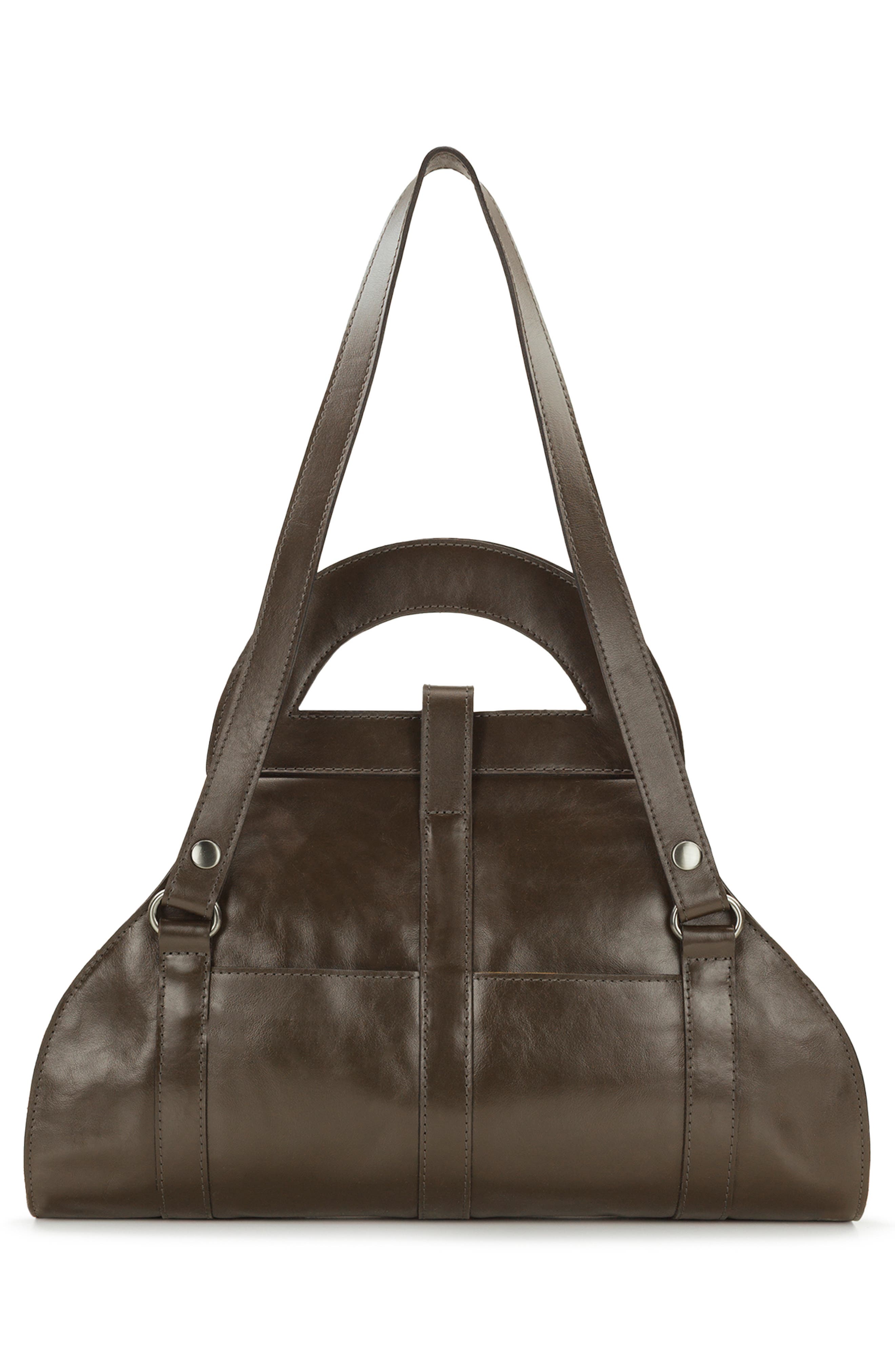 Patricia Nash Milania Leather Top Handle Bag, Alternate, color, Mushroom