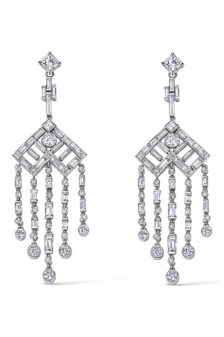 Diamond Chandelier Drop Earrings, Main, color, PLATINUM