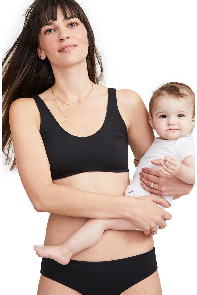 The Skin to Skin Wireless Nursing Bralette, Alternate, color, BLACK