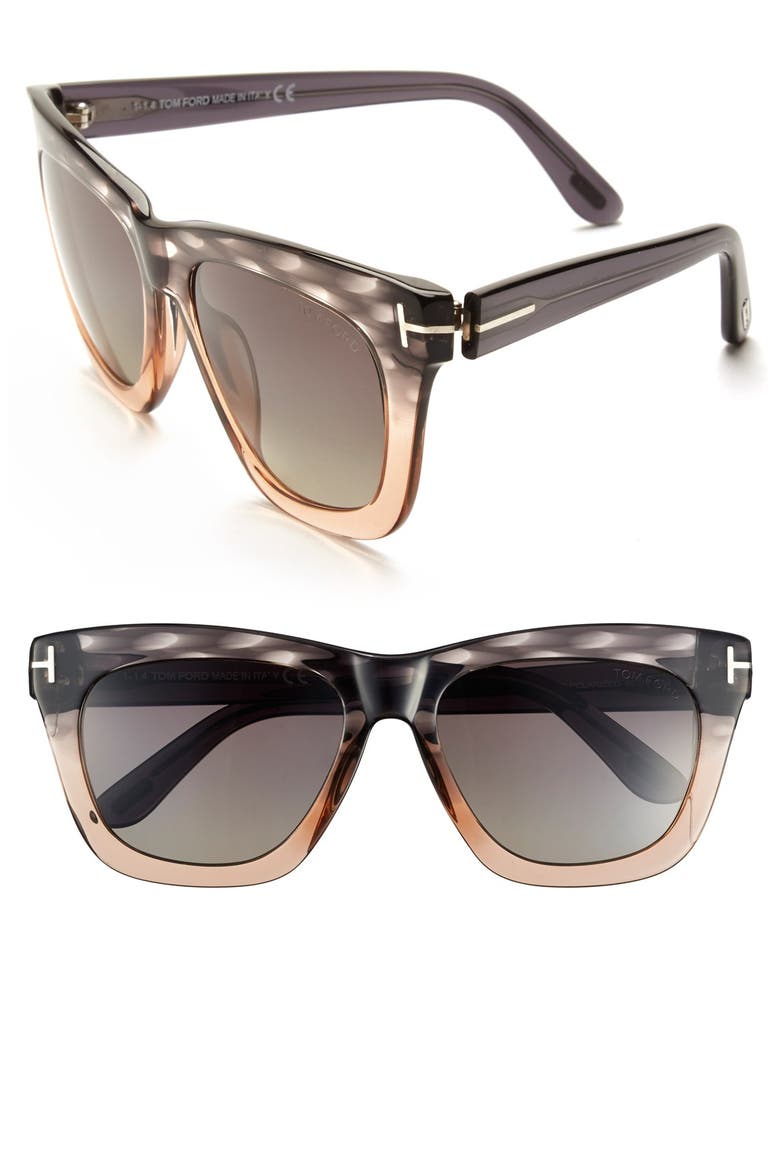 'Celina' 55mm Polarized Sunglasses, Main, color, GREY TO PEACH/ POLARIZED GREY