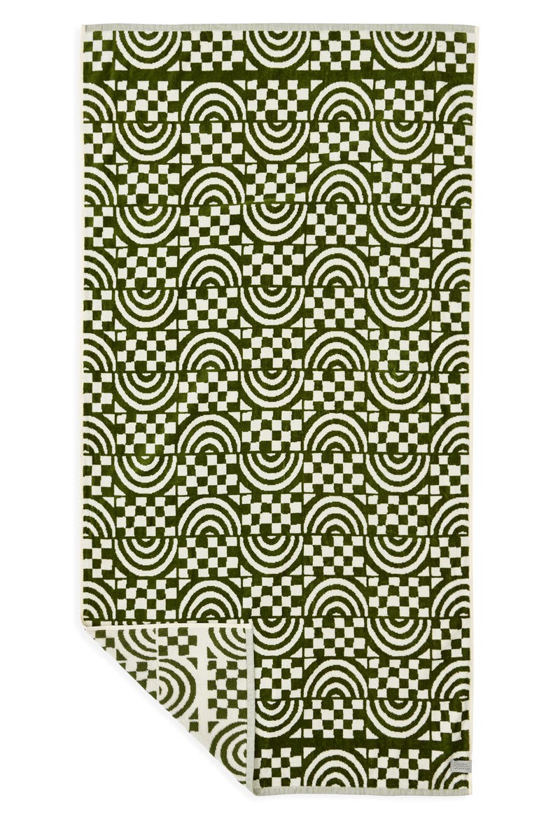 Coco Rainbow Beach Towel, Main, color, OLIVE