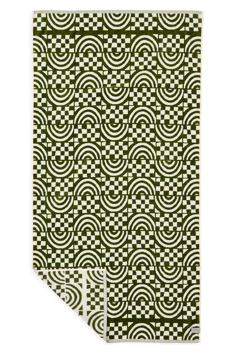 Slowtide Coco Rainbow Beach Towel, Main, color, Olive