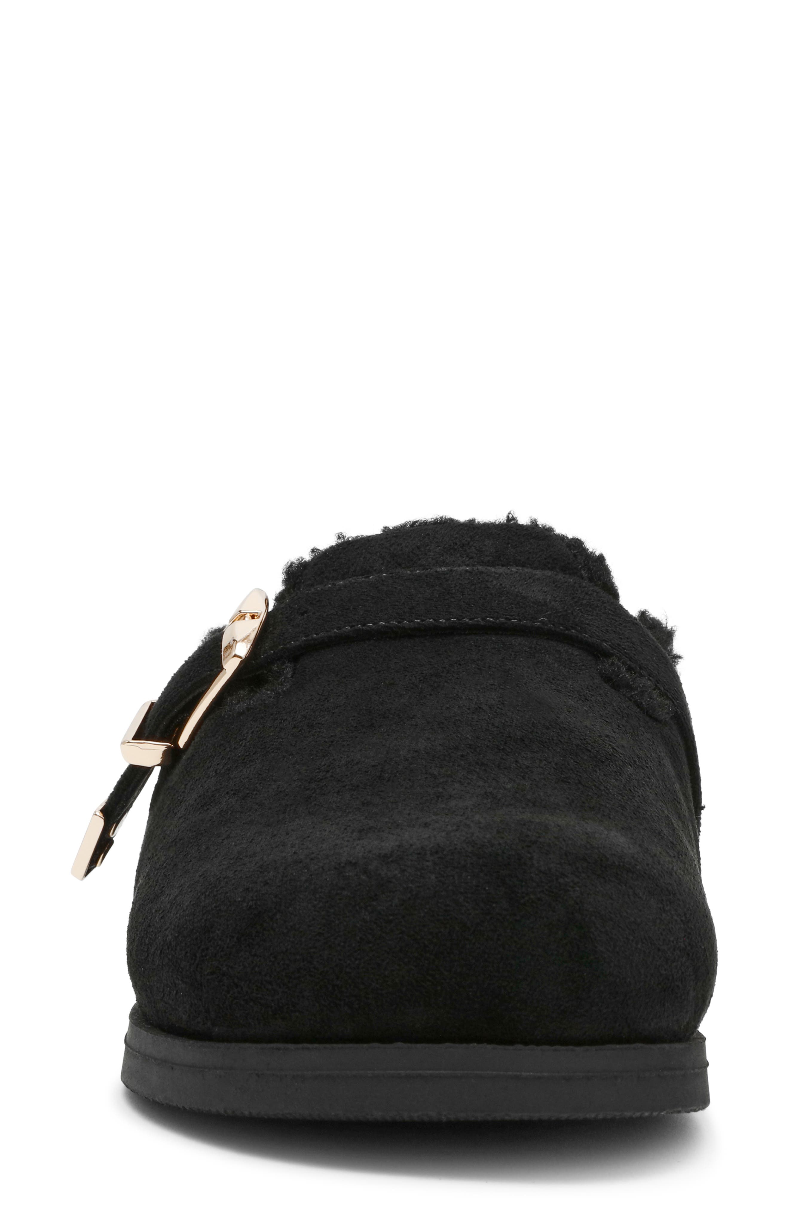 DV by Dolce Vita Anina Faux Shearling Lined Mule, Alternate, color, Black Faux Suede