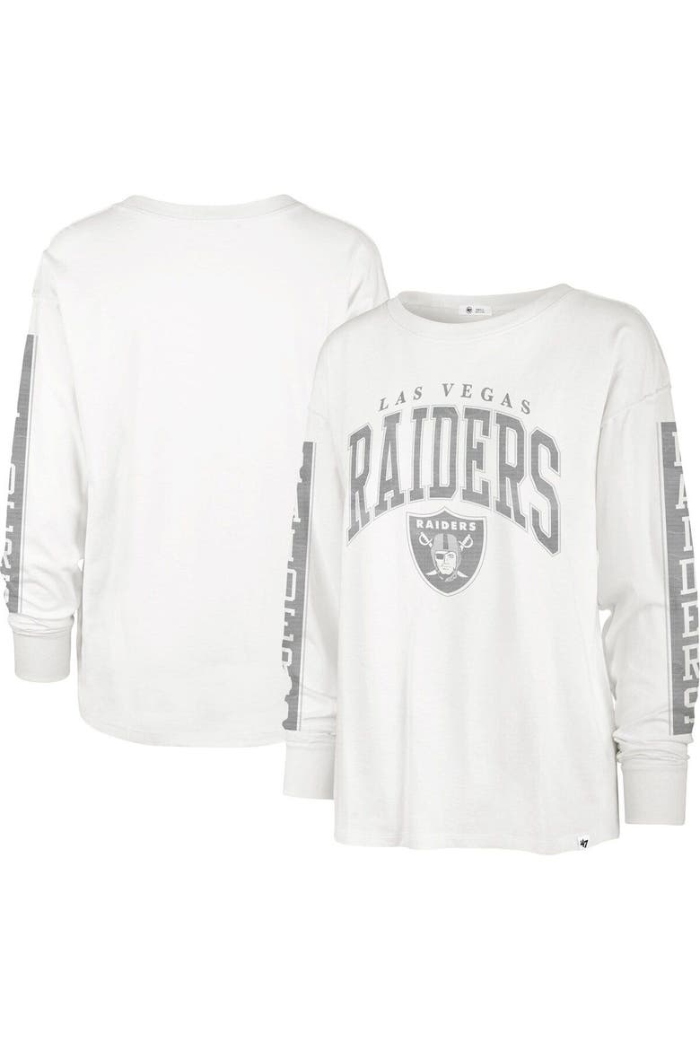 Women's '47 White Las Vegas Raiders Statement Long Sleeve T-Shirt, Alternate, color, White