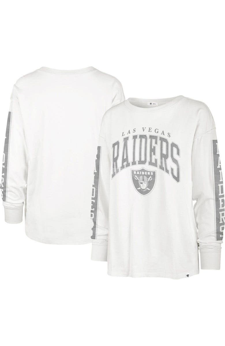 '47 Women's '47 White Las Vegas Raiders Statement Long Sleeve T-Shirt, Alternate, color, White
