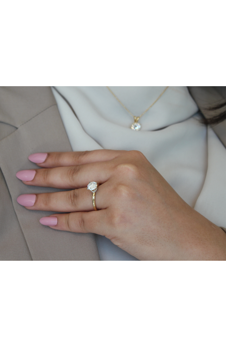 LuvMyJewelry Lila 14K Gold Round Lab Grown Diamond Hidden Halo Ring - 1.5 Ct, Alternate, color, 14K Yellow Gold