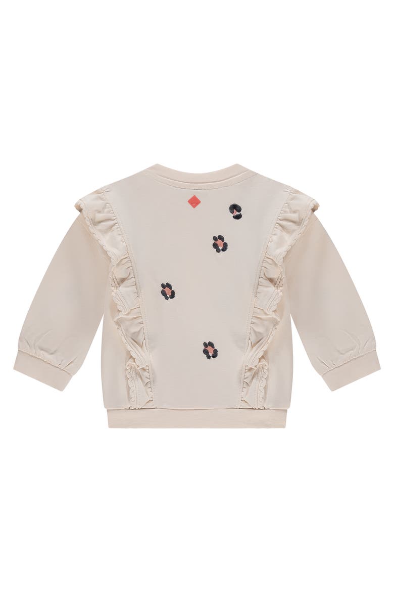 Ruffle Accent Leopard Sweatshirt, Alternate, color, Light Pink