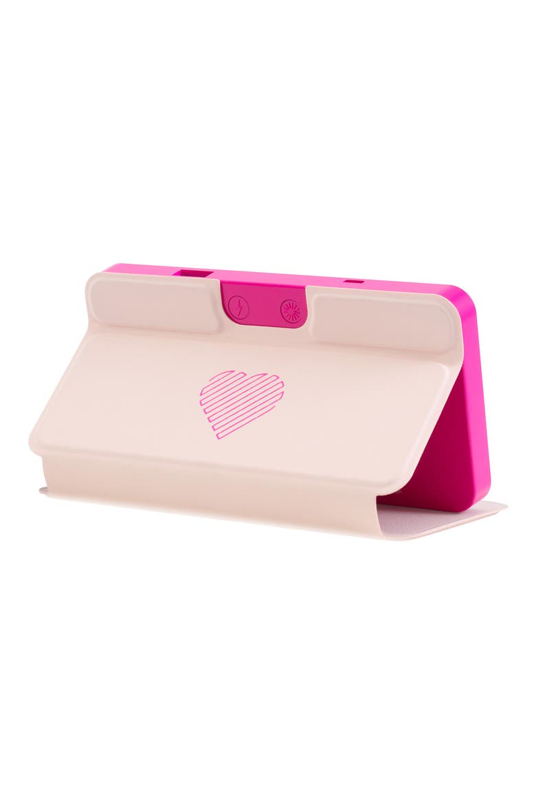 Riki Powerful LED-lighted Mirror & Power Bank, Alternate, color, PINK