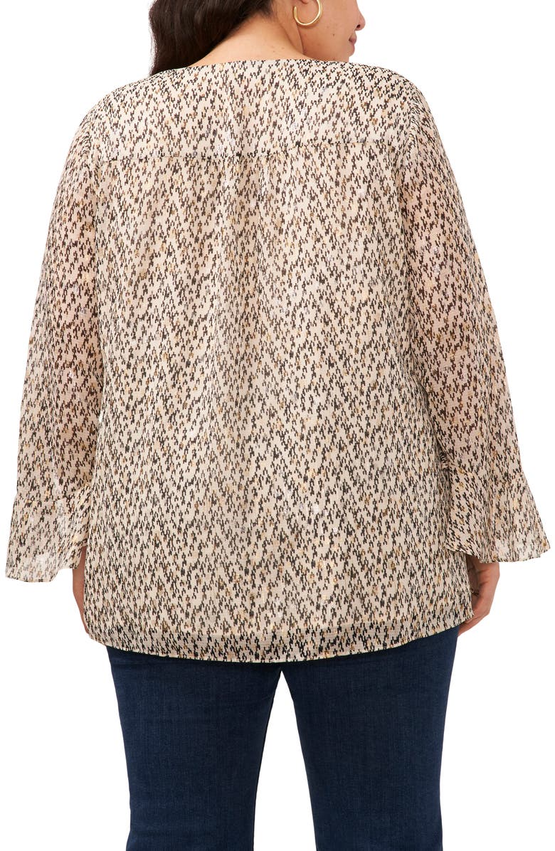 Vince Camuto V-Neck Flutter Sleeve Top, Alternate, color, 