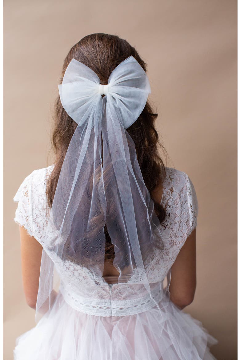 James Tulle Bow, Alternate, color, IVORY