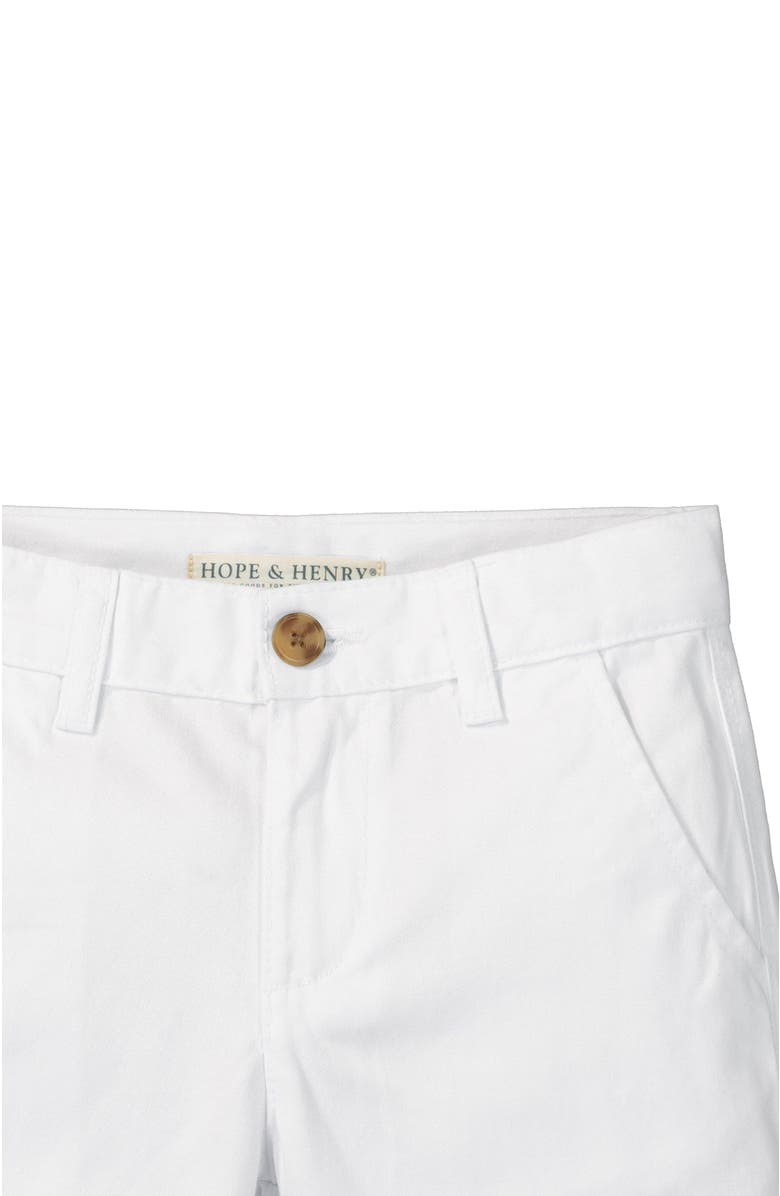 Hope & Henry Baby Boys' Organic Stretch Chino Short, Infant, Alternate, color, White Stretch