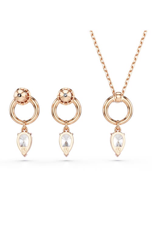 Swarovski Mesmera Drop Earrings & Pendant Necklace Set In Multi
