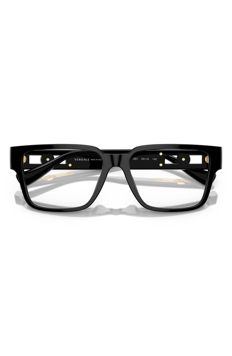 Versace 55mm Rectangular Optical Glasses, Alternate, color, 