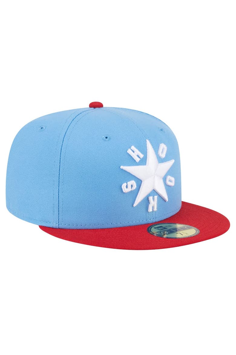 Men's New Era  Light Blue Corpus Christi Hooks Authentic Collection 59FIFTY Fitted Hat, Alternate, color, Light Blue