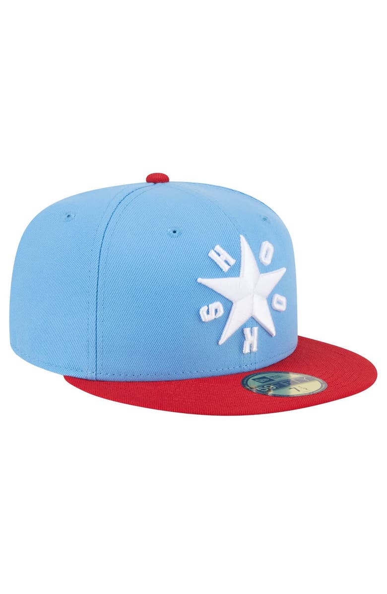 New Era Men's New Era Light Blue Corpus Christi Hooks Authentic Collection 59FIFTY Fitted Hat, Alternate, color, Light Blue
