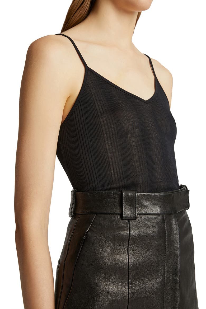 The Mona Sheer Rib Camisole, Alternate, color, BLACK