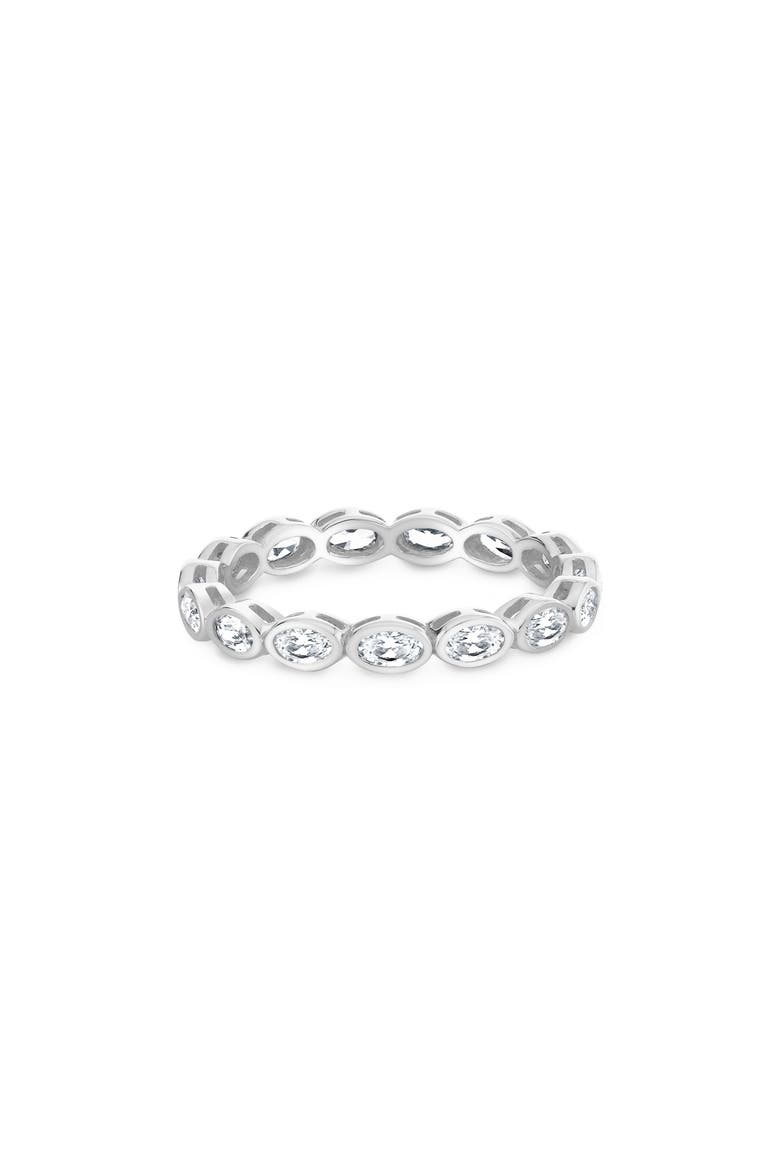 Oval Cut Cubic Zirconia Eternity Ring, Alternate, color, PURE PLATINUM / CLEAR STONE
