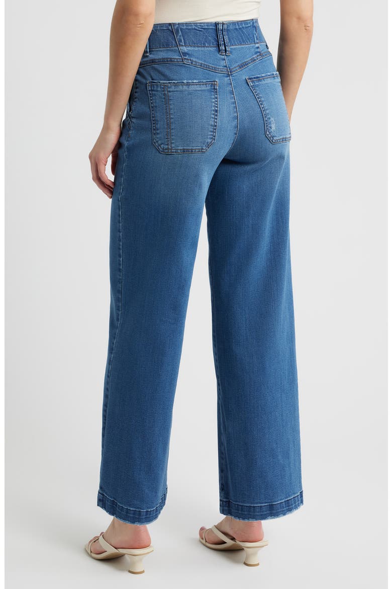 Emma Skyrise Seamed Wide Leg Jeans, Alternate, color, MID BLUE ARTISANAL