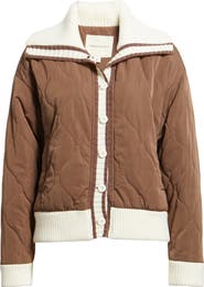Thread & Supply Knit Collar Quilted Jacket
