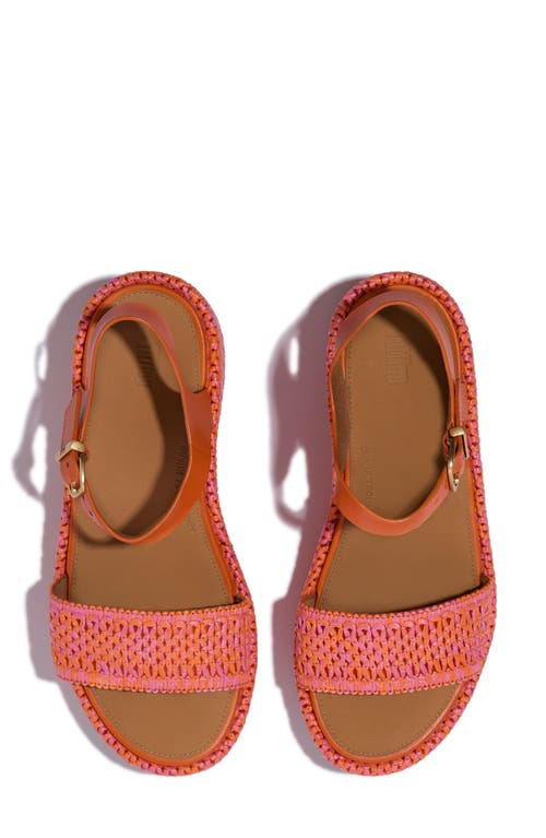 Fitflop Platfforms Woven Ankle Strap Wedge Sandal In Pink