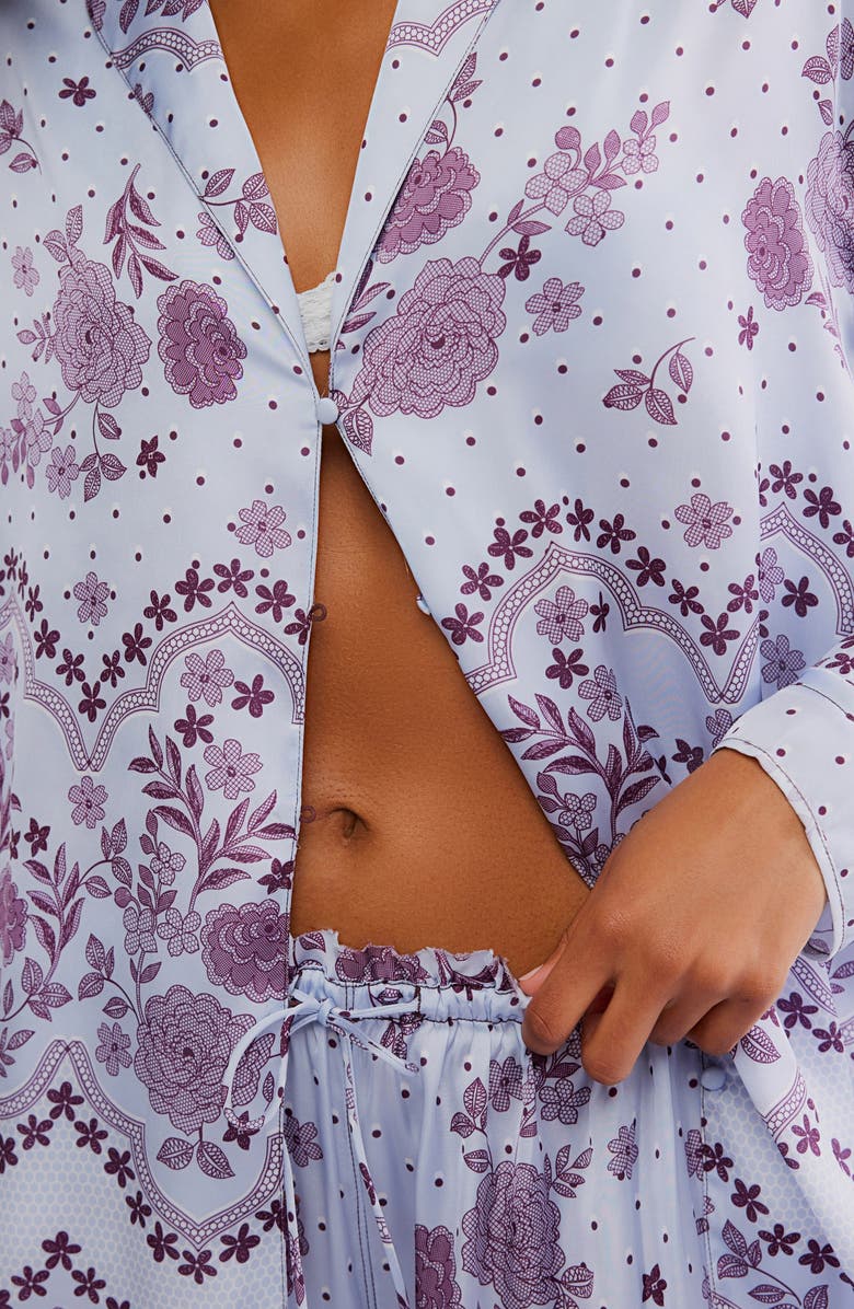 Free People Dreamy Days Print Pajamas, Alternate, color, Ice Combo