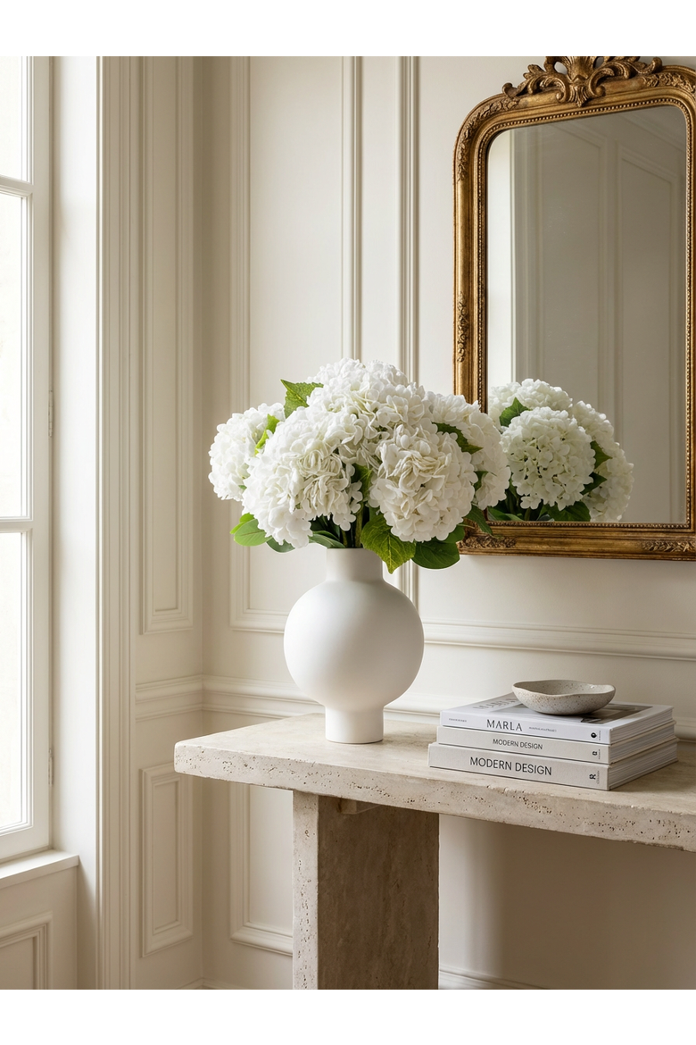 Marla RealTouch Hydrangea Arrangement, Alternate, color, Snow
