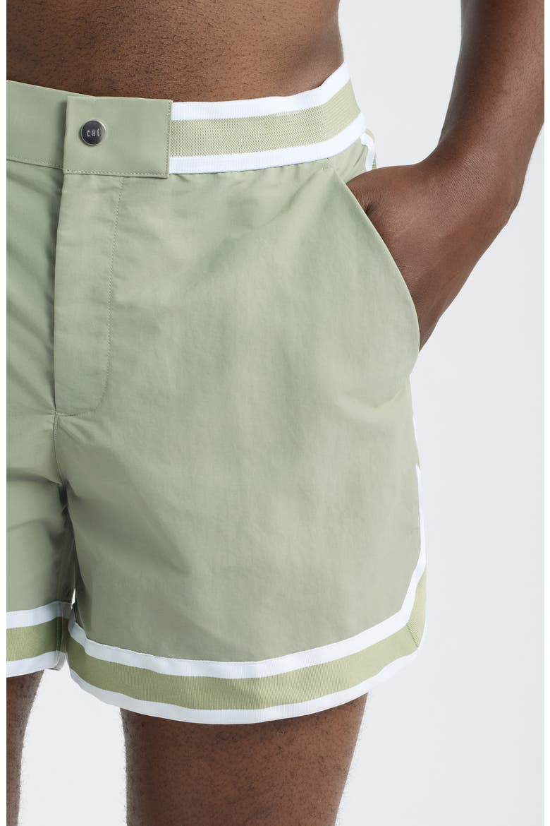 Baller Recycled Nylon Swim Trunks, Alternate, color, SAGE-16