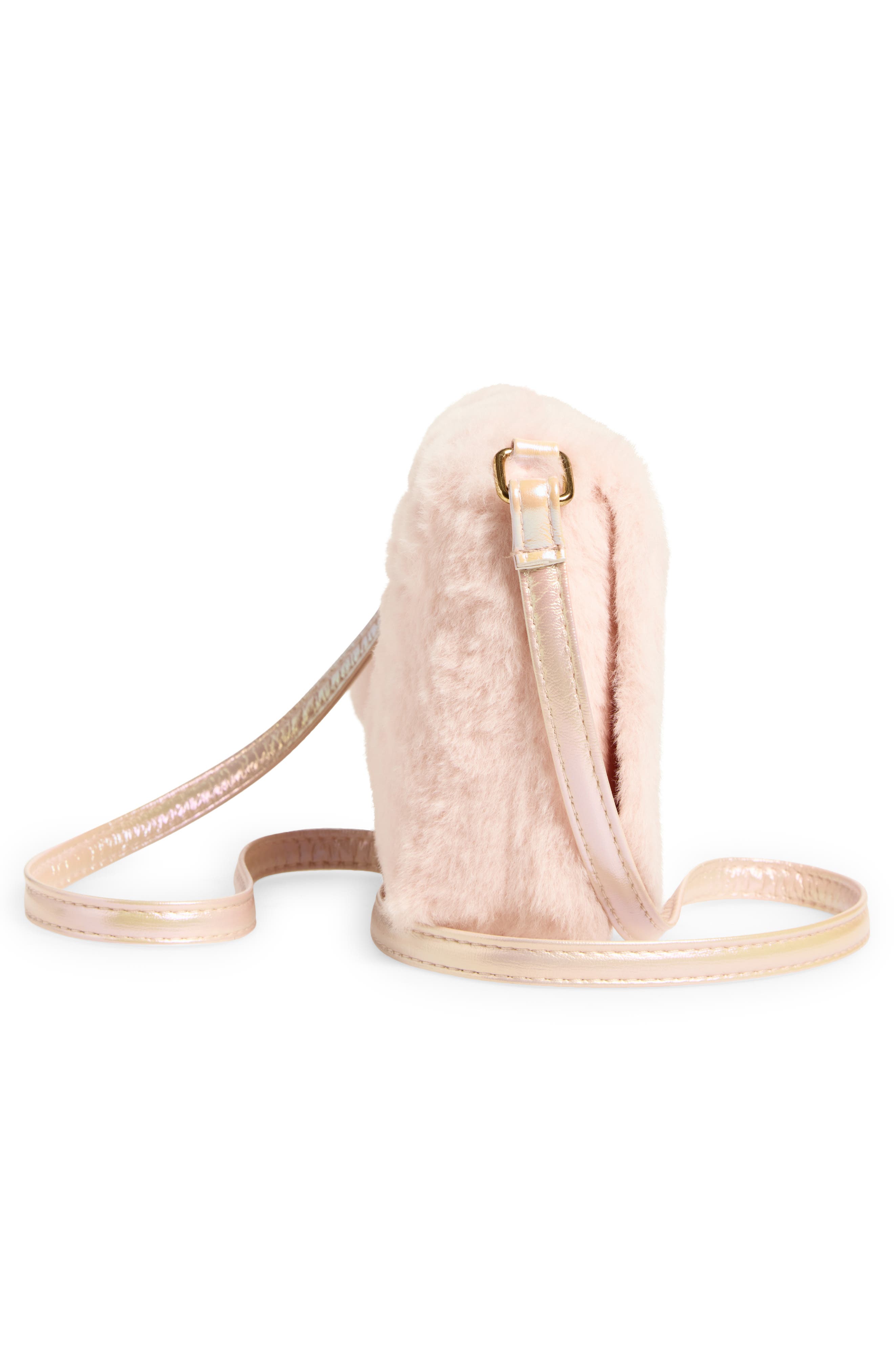 Capelli New York Kids' Faux Faur Crossbody Bag, Alternate, color, Light Pink