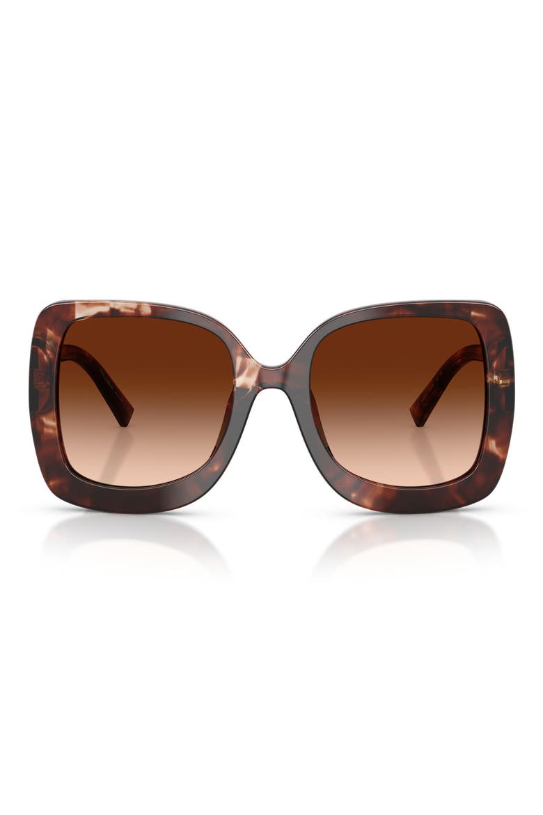 55mm Gradient Square Sunglasses, Main, color, DARK RED HAVANA / BROWN