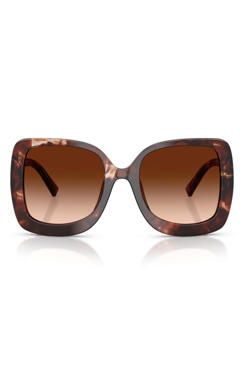 Dolce&Gabbana 55mm Gradient Square Sunglasses, Main, color, Dark Red Havana / Brown