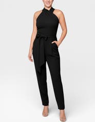 RACHEL Rachel Roy Harland Crossover Halter Jumpsuit