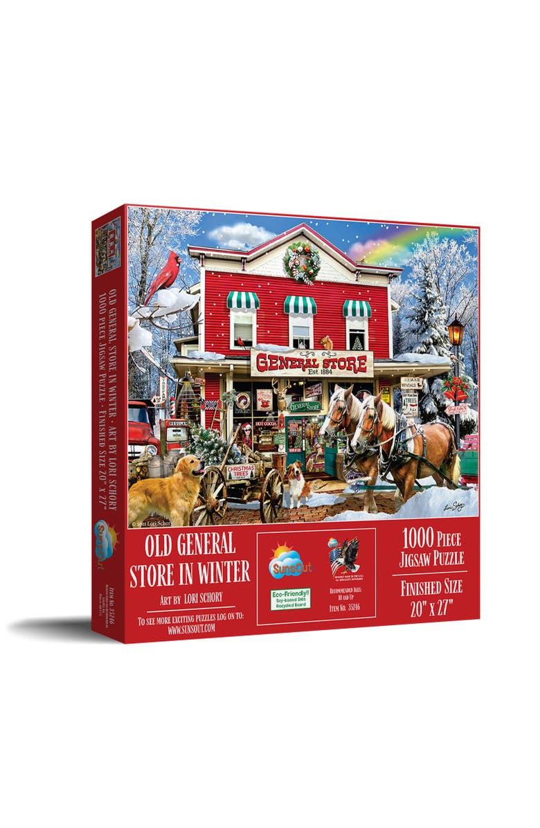 Sunsout Old General Store Winter 1000 piece Jigsaw Puzzle for Adults, Main, color, Multicolor