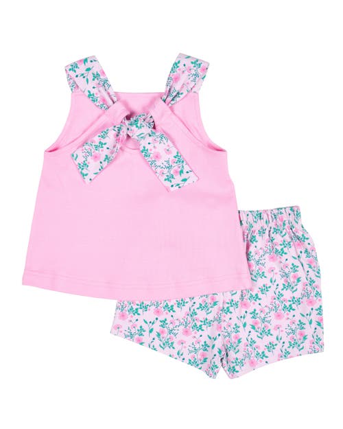 FLORENCE EISEMAN FLORENCE EISEMAN TOP WITH FLOWER AND FLORAL PRINT SHORTS