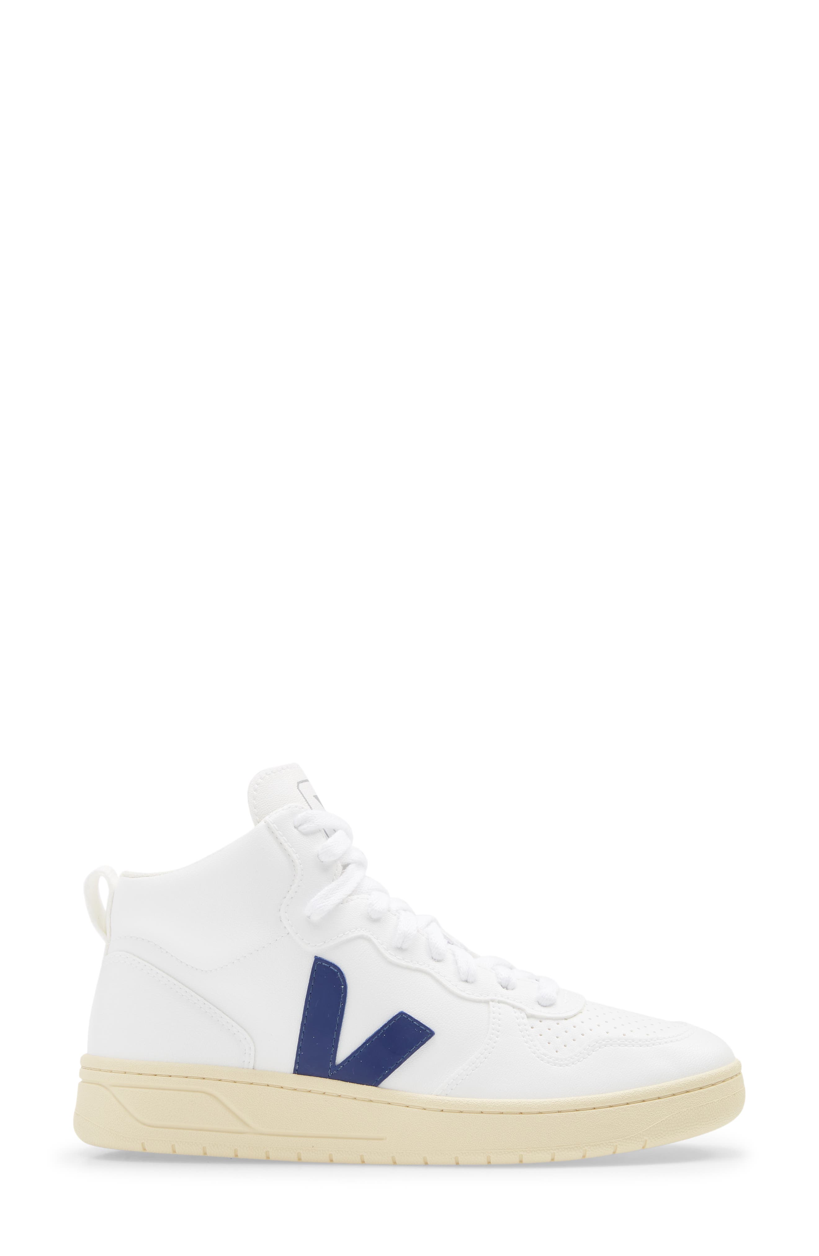 V-15 Mid Top Sneaker, Alternate, color, WHITE/ COBALT