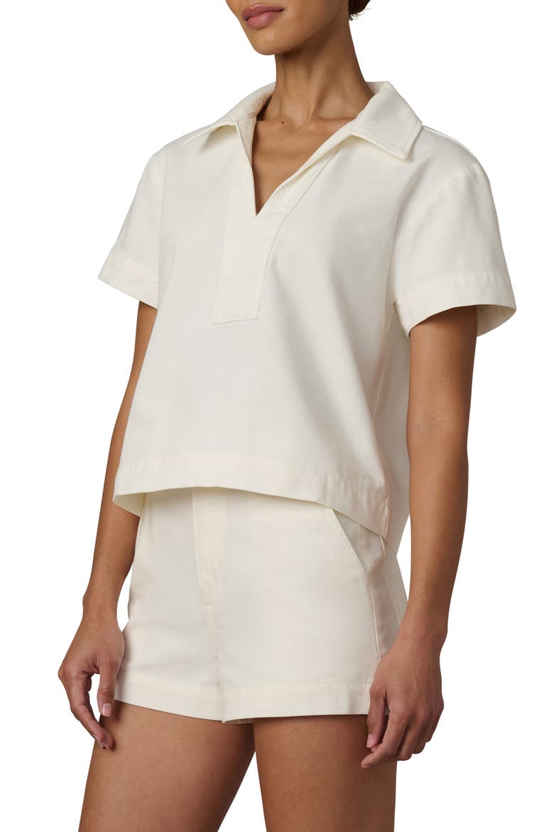 The Lillian Denim Popover Top, Alternate, color, MILK